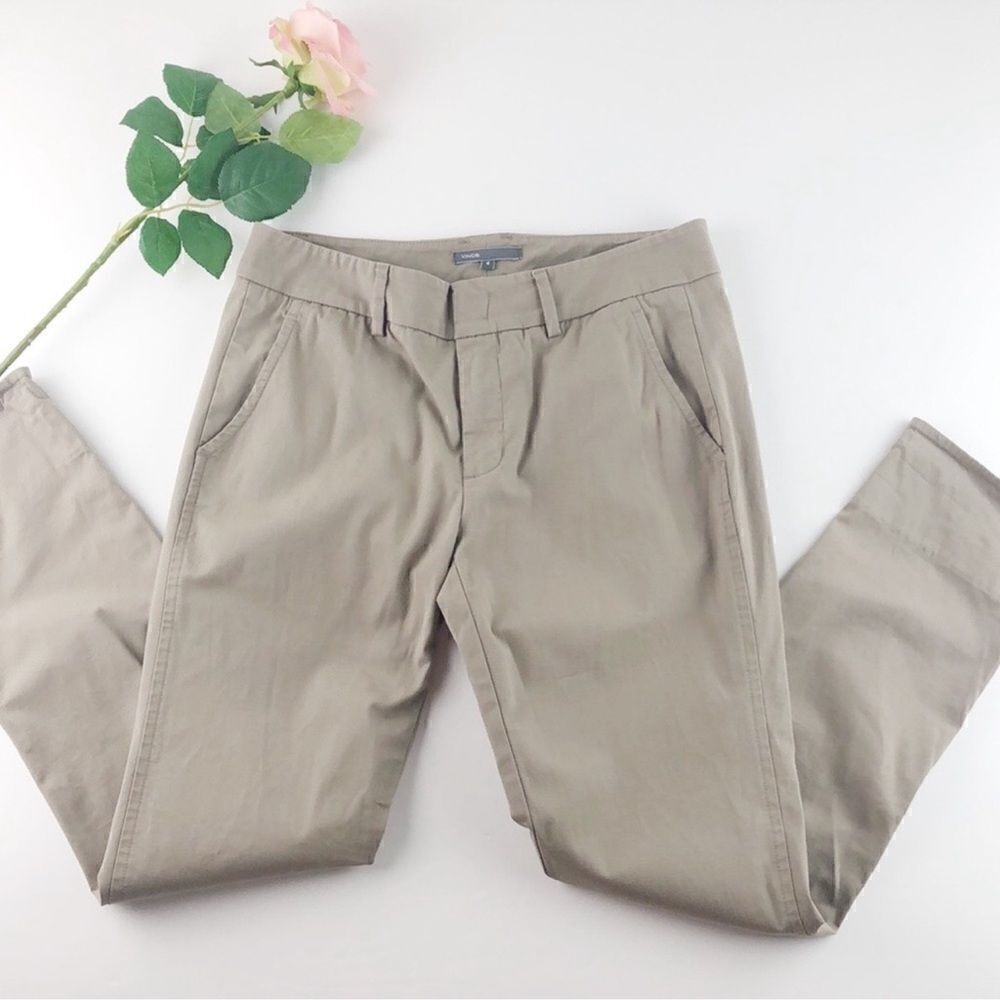 VINCE Cropped Straight Ankle Chinos Khaki Pants 4